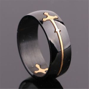 Removable Jesus Cross Rings Stainless Steel Rings Women Men Silver Gold Cross Fashion Jewelry Gift Will and Sandy