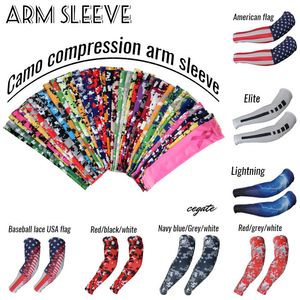 Wholesale 2018 New Compression Arm Leg Warmers sleeve sport baseball football basketball camouflage more than 128 kinds of colors