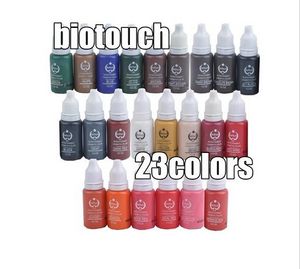 Wholesale-23pcs  tattoo ink set pigments permanent makeup 15ml cosmetic color tattoo ink for eyebrow eyeliner lip