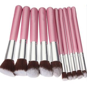 10pcs/set Maquiagem Makeup brushes Beauty Cosmetics High Quality Foundation Blending Blush Make up Brush tool Kit Set Wholesale