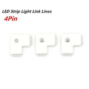 4pin LEDコーナーコネクタL形状直角10mm 5050 LEDストリップライトRGBカラー簡単なインストールストリップ