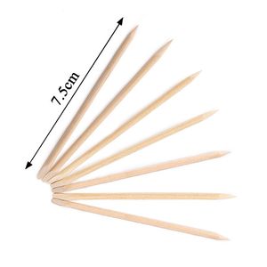 Manikyr Hud Nail Supplies Partihandel Push Sign Skönhet Pegwood Double Stick 100st / Väska Orange Stick Gratis frakt