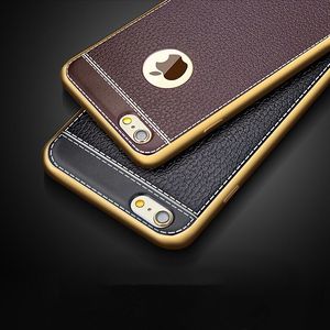 Custodia in pelle TPU per telefono Litchi di lusso con placcatura di lusso per iPhone 5S SE 6s plus iphone 8 7 plus Samsung S8