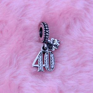 S925 Silver 40 Years Of Love Dangle Charm Fits For original Style Bracelets 791288CZ H9