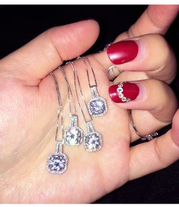 Wysokiej Jakości Kryształ Diament Naszyjnik Posrebrzany Biżuteria Kwadrat Diament Chokers Naszyjniki Dla Kobiet Biżuteria Prezent
