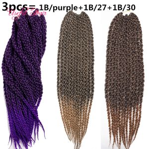 beautiful gift Christmas 22" 3D Cubic Twist Crochet Braids Hair Ombre braiding hair Box Braids braided in bundles ombre braiding hair box braids crochet hooks beads