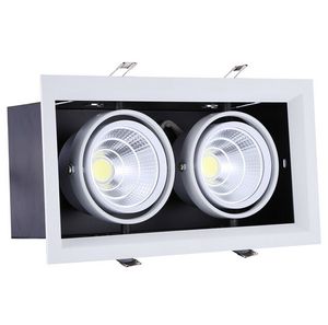 Hot sale Super 2*15W Warm Cold White Double COB LED Downlight with power Driver 30W COB LED Ceiling Light Size:275*145mm AC85-265V