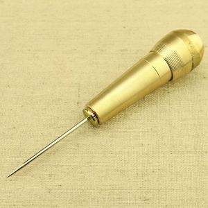 Legering Pricker mässing hanterar DIY Handverktyg Reparationsskor Bag Tool Combination Needle Awl Set