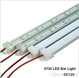 LED Bar Acende DC12V 5730 LED rígida tubo LED tira com U de alumínio Shell + PC Tampa Branco Branco Quente Branco Frio