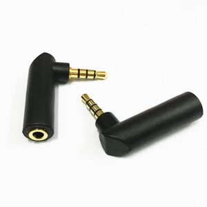 20Pcs\Lot New Type Gold 3.5mm 4Pole 90Degree Right Angle Female to 3.5mm 4Pole Male Audio Stereo Plug L Shape Jack Adapter Connector