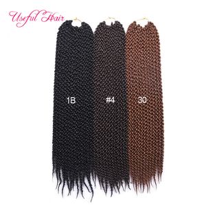 Syntetyczne przedłużanie włosów 22inch Cubic Twist 4S Pudełko Platforma Dwóch Tonów Niebieski Fioletowy # 27Crochet Braids Włosy Senegal Twist Pleciony w wiązkach