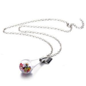 Wish Floating Bottle Necklace Dried Flower Pendants women necklaces Float Locket Living Fashion jewelry will and sandy