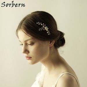 Wholesale floral hair pins wedding for sale - Group buy Sorbern New Handmade Headpiece Simulated Pearl Crystal Hairpins For Wedding Charm Floral Hair Pins Bridal Hair Jewelry Accessories