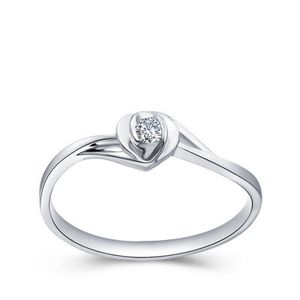 여성을위한 인증 된 단단한 골드 자연 다이아몬드 약혼 반지 0.10ct 라운드 컷 SI G-H 좋은 14K 화이트 골드 심장 모양 도매 XTR1022