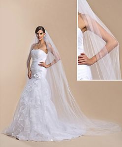 New High Quality Sexy Elegant Luxury Amazing Best Sell Romantic Cathedral Length Veils Cut Edge Veil Bridal Head Pieces For Wedding Dresses