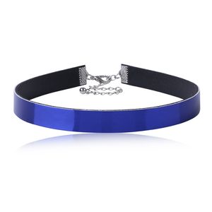 Chic Halsband Fluorescerande regnbåge Lysande PU Läder Choker Halsband för Kvinnor Mode Smycken BISUTERIA Partihandel