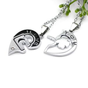 1pair Lovers Choker Lock and Key Heart Style Pendant Chain Necklace Party Decor #R671