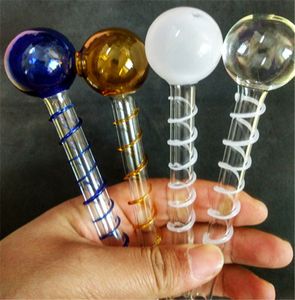 Pyrex Spiral Oil Burner Pipe Mini Glass Hand Pipes Colorful Smoking Tobacoo Bubbler Tube for Dab Rig Bong