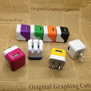 Çift Renk Mini Taşınabilir USB Duvar Şarj Katlanabilir Katlanır AB ABD Plug 1A AC Güç Adaptörü iPhone 6 SE Samsung S6 S7 Not 4 5 HTC Telefon