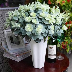 Artificial Eucalyptus Plant Greenery Simulation Green Eucalyptus Coins Grass Plastic Plants 47cm for Green Wall Decoration