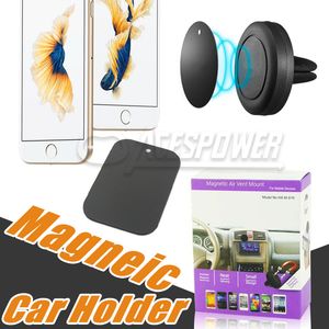 Car Mount Air Vent Magnet Universal Phone Holder för iPhone X Plus Samsung Galaxy S10 Note10 One Step Montering Magnet Safer Driving