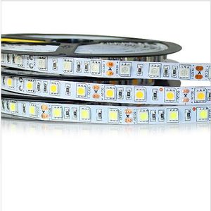 DC12V светодиодные полосы SMD 5050 60led / м не водонепроницаемый гибкие полосы бар освещение крытый украшения дома RGB белый красный синий зеленый