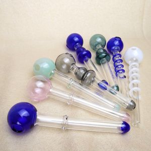 Daber Pipes Glass Oil Burners Pipe Smoking Pipes Balancer Water Hand Blow Round Head Color Coil