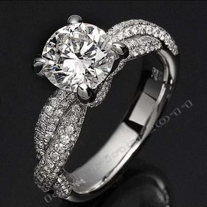 Victoria Wieck jóias de luxo Dinosaur set garra 3CT Diamonique CZ Diamante 14KT White Gold Filled de casamento Anéis de banda para as Mulheres Tamanho 5-11