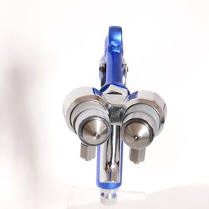 Gratis frakt Dual Head Spray Gun Paint Spray Gun Air Compressor 1.2-1.4mm Dubbelmunstycke Spegel Chrome Spray Gun HVLP