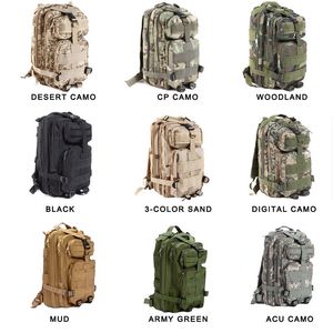 Grande capacità 30L Escursionismo Borsa da campeggio Esercito Tattico militare Zaino da trekking Zaino Borsa portaoggetti Camo