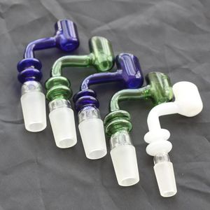 Bunter Drop-Down-Glas-Banger-Nagel 90 Grad für Wasserpfeifen-Wasserpfeifen 10 mm, 14,4 mm, 18,8 mm Gelenk männlich