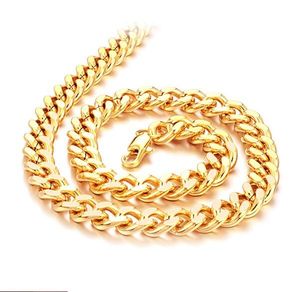 Smycken 18k guldpläterad halsband manuell vridform länk kedja stål gåva för cool män gratis frakt 440