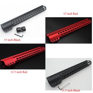 Ny stil 15 '' / 13.5 '' Red / Black Keymod Handguard Free Floating Slim Hand Gurad Fit AR-15 .223 RILFE
