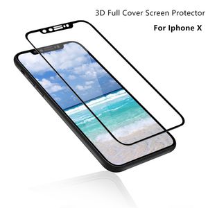 For Iphone X D Full Cover Soft Edge Tempered Glass Screen Protector High Quality for Iphone Plus Factory Foam Pack YH0310