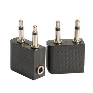 100pcs/Lot Airplane Air Plane 3.5mm Headphone Stereo Audio Converter Travel Jack Plug Splitter Adapter