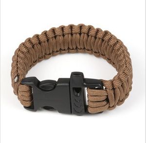 outdoor self rescue bracelet emergency survival whistle paracord bracelets Charm army survival bracelet rope kit hand made wristband