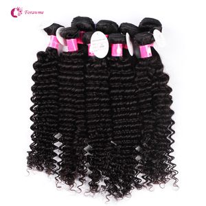 Partihandel 10budlar / Parti 8A Virgin Brasilianska Deep Wave Weaves 1B Naturlig Svart Virgin Human Hair Weft För Kvinnor