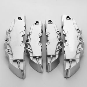 4 szt. Srebrne 3D osłony tylnych zacisków tłoczone Brem Fit szczypce obejmuje samochodowe uniwersalne osłony zacisków hamulca tarczowego przednie tylne