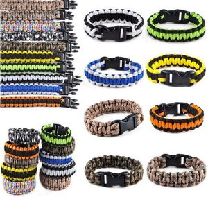 Mix Renk 200 Takım Paracord Survival Bilezikler Custom Made Kamp Spor Bilezik NCAA Kolej Charm ekibi şemsiye bilezik