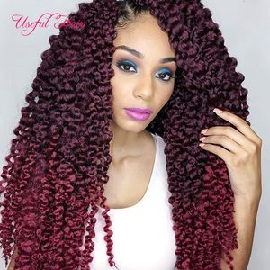 Högkvalitativ 22inch kvalitet 3D Cubic Twist Crochet Braids Hair Ombre Braiding Hair Box Flätor Flätad i Bundles Syntetiska Hårförlängningar