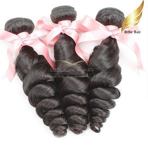 Capelli sciolti peruviani dell'onda tesse le estensioni dei capelli umani colore naturale 1 o 2 o 3 pezzi / lotto 8-30 pollici Bellahair