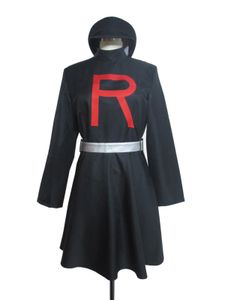 Equipe Rocket Feminino Vestido Preto Traje Cosplay