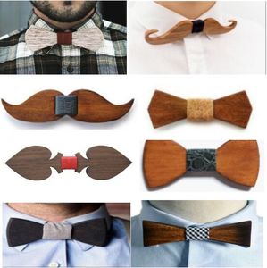 Wood Bow Ties Handmade Vintage Traditional Bowknot 12 styles For Gentleman Wedding Wooden Bowtie Men Fashion Accessory Free Fedex TNT