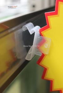Plast marknadsföringsskylt hållare prislapp display hyllor rack popklipp butik stormarknad gång inmatning reklam data hållare 2 beställningar