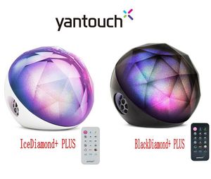 100％オリジナルYantouchアイスダイヤモンドプラスブルートゥースアプリスピーカー、ブラックダイヤモンドブリリアントLEDアラーム時計マジックボールスピーカー付きカラフルなライト