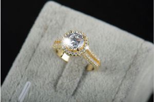 Victoria Wieck Mulheres Moda Jóias 7mm * 7mm Branco Topázio Simulado Diamante 925 Sterling Prata Redondo Banda de Casamento Anel de Ouro Tamanho 5-11