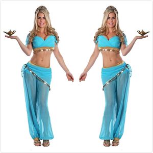 Sexiga Kvinnor Belly Dance Kostymer Transparent Chiffon Sequin Fancy Dress Exotic Style Indian Dance Stage Performance Clothing