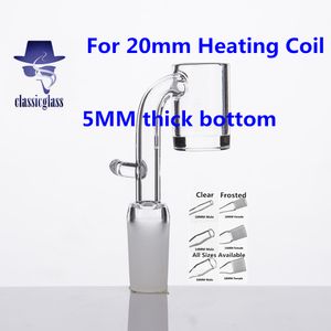 Enail 5mm Thick Bottom Electronic Domeless Quartz Banger for 20mm heating coil 10/14/18mm Male Female Joint