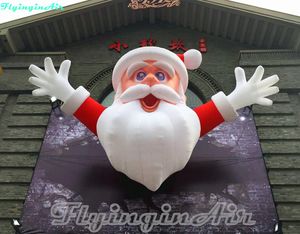 6mの屋外のクリスマスの飾り吊り下げ可能なインフレータブルサンタクローンバルーンエア吹き展開ドアと壁の装飾のためのクリスマスキャラクターモデル