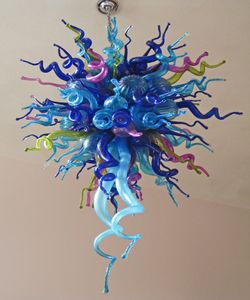 Dale Chihuly Style Lâmpadas pingentes de vidro soprado arte de vidro candelabro moderno colorido LED fonte de luz AC 110V 240V candelabros